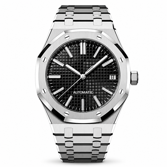 Montre Royal Oak Argent Noir - MOSA Watches