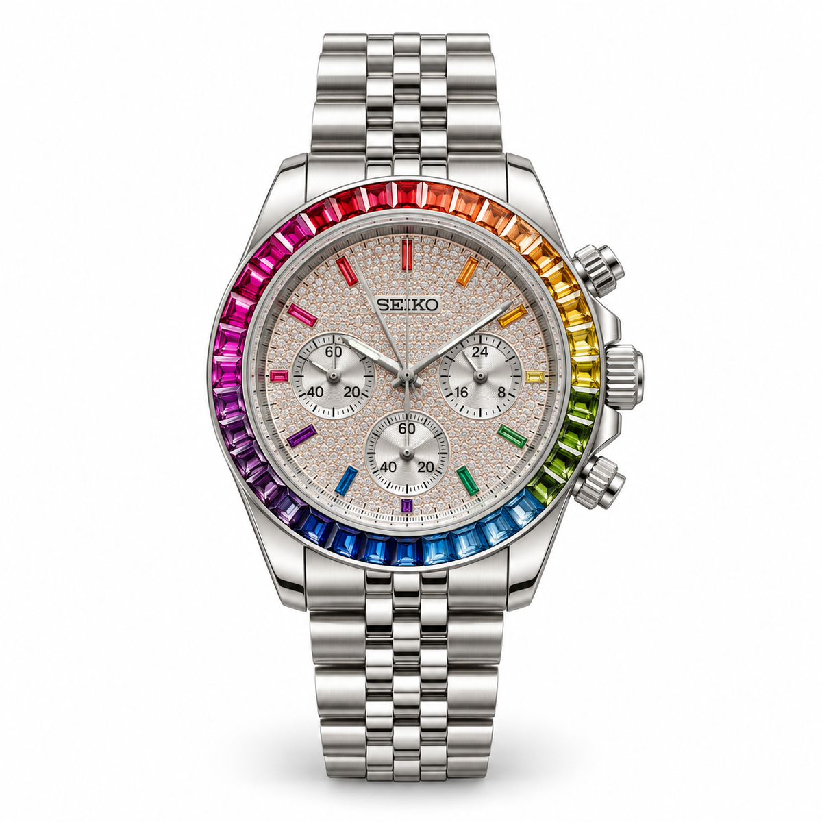 Montre Daytona Argent Rainbow - MOSA Watches